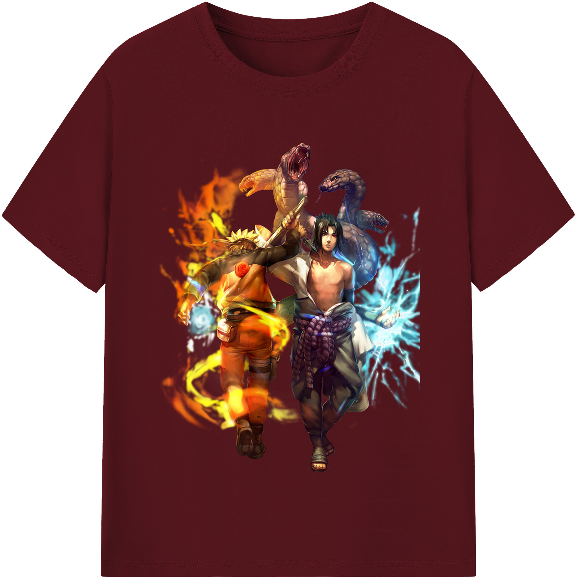 （画像用） NARUTO -ナルト- うちは サスケ Uchiha Sasuke 綿100％半袖Tシャツ（フロントプリント）